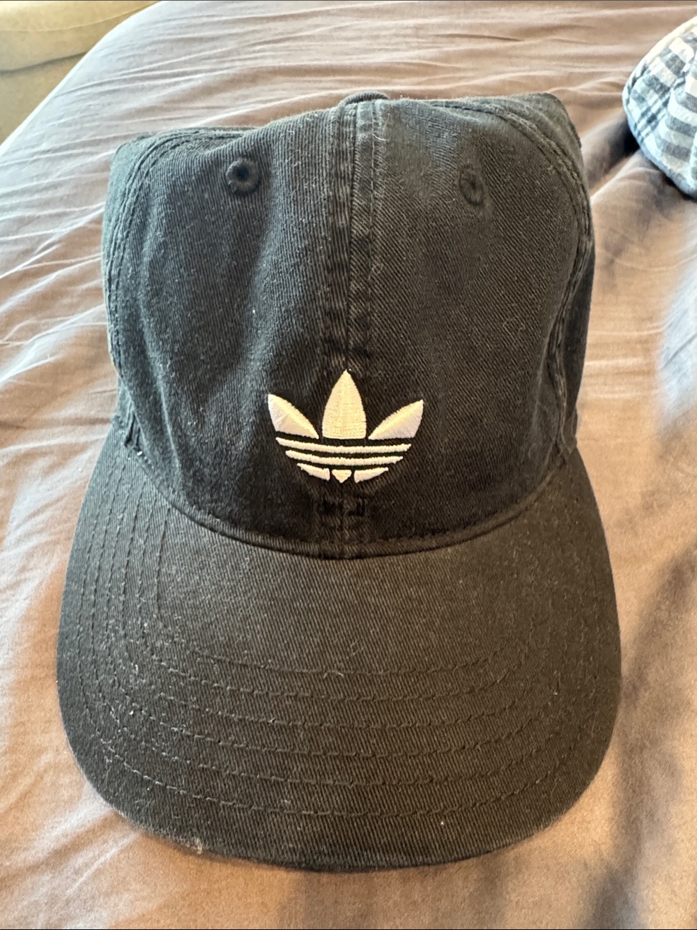 adidas Black Baseball Cap with White Trefoil Logo